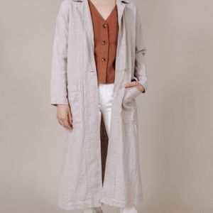 Natural Undyed Linen Duster/Trench